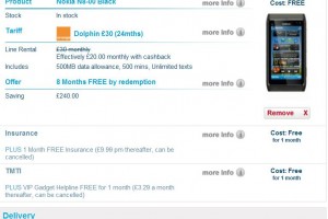 Nokia N8 Contract Deals: Free Nokia N8 Â£19.79/month, 600mins, Unlimited Text (via 5 month cashback from Â£25/m)