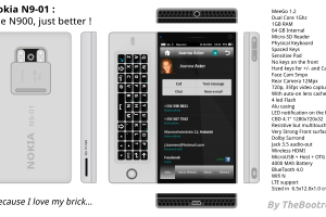 My Dream Nokia #3: Nokia N9-01 MeeGo Phone concept 12MP, CBD 4.1" 1280x720x32, 64gb, Dual Core 1GHz