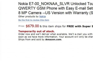 Nokia E7 on Amazon.com for 679 USD