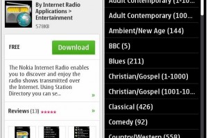 Nokia Internet Radio available on Ovi Store (optimized for Symbian^3)