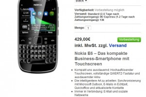 Nokia E6 Available for Pre-Order too from Nokia Germany