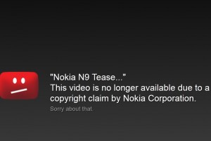 Nokia Pulls Nokia N9 teaser vid from YouTube
