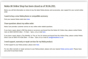 Nokia UK & USA online store gone forever!