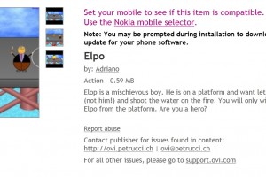 Burning Platform game, “Elpo” available at Ovi Store