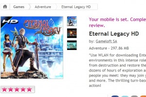 Eternal Legacy HD available at Ovi Store. 300MB!