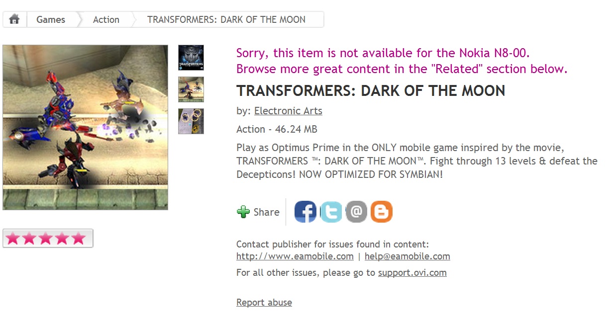 Transformers: Dark of the Moon free instal