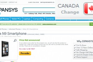 Nokia N9 for Canada at Expansys (Update: and France, Spain and USA)