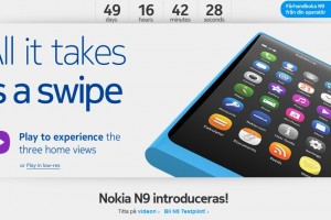 Countdown to Nokia N9 at Nokia Sweden’s Swipe page.