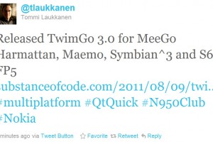 Twitter App TwimGo updated to Version 3.0, available for MeeGo-Harmattan (Nokia N9/N950)