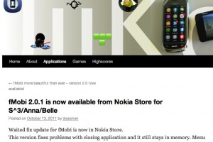 fMobi updated to v2.0.1 at Nokia store with memory fix and menu status update