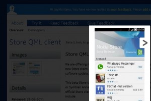 Qt QML Nokia Store app updated at Nokia Beta Labs