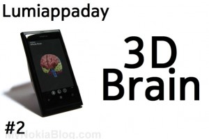 Lumiappaday #2: 3D Brain demoed on the Nokia Lumia 800