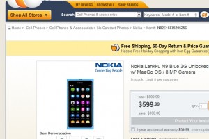 Newegg lists the Nokia N9