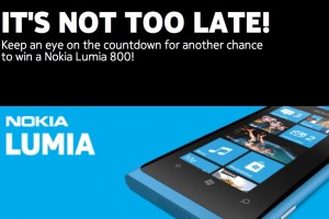 Win a Nokia Lumia 800 today, check out the countdown.