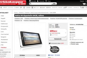 White Nokia N9 Pre-Order in Finland