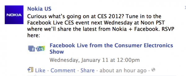 Nokia and Facebook Announcing Something at CES? | Nokia Mobile Blog