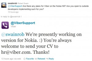 Viber in the works for Nokia (N9? Symbian? Qt?)