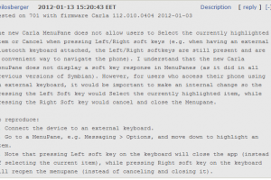 Update on Nokia Carla Bug Report