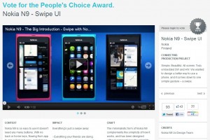 Vote for Nokia N9 Swipe UI at IXDA interaction awards