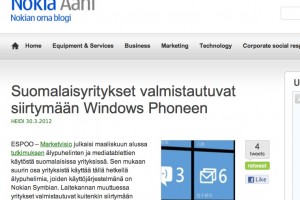 Finnish Companies preparing to move to Windows Phone?