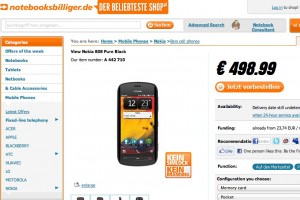 Nokia 808 PureView at notebooksbilliger, 498.99EUR/411GBP