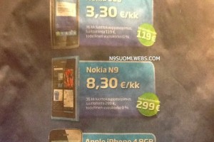 Nokia N9, 8.3 Euros a month on contract, Finland