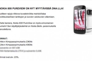 Nokia 808 PureView coming soon to Finland on Contract at DNA