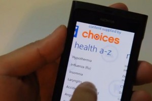 Lumiappaday #207: Healh Choices demoed on the Nokia Lumia 800 (NHS app)