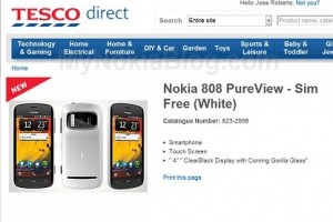 Nokia 808 PureView Sim Free White appears on Tesco (UK)