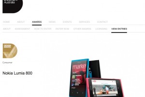 Nokia Lumia 800 picks up Design Award from Good Design Australia