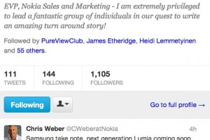 Nokia’s Chris Weber (@CWeberatNokia) warns Samsung, confirms Next generation of Lumia coming soon