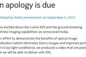 Nokia issues apology for OIS confusion; Publishes actual Lumia 920 footage