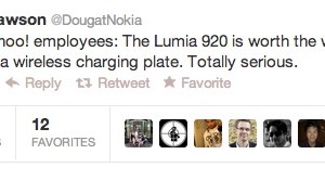 Yahoo! employees who get the innovative Nokia Lumia 920 will also get a free wireless charging plate from Nokia.