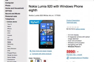 Nokia Lumia 920 pre-order in Sweden.