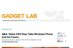 Stephen Elop interviewed at Wired