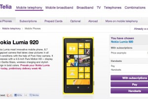 Nokia Lumia 920 at Telia, Sweden too.