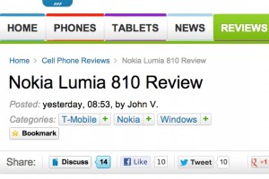 Nokia Lumia 810, 820 and 920 reviews from PhoneArena