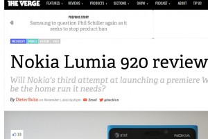 The Verge’s Huge Nokia Lumia 920 review
