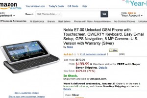 Nokia E7 for 199USD on Amazon.com