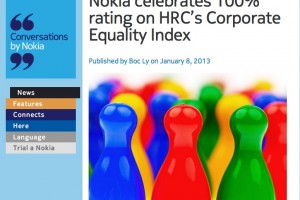 NokConv: Nokia celebrates 100% rating on HRCâ€™s Corporate Equality Index #LGBT