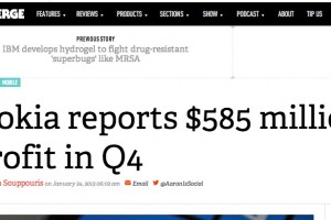Nokia Q4 2012 Results: $585 Million Profit