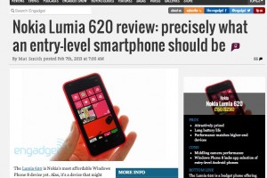 Engadget Reviews the Nokia Lumia 620: Precisely what an entry level smartphone should be