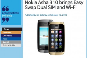 Nokia Asha 310 officially announced – with Easy Swap Dual SIM and WiFi – available Q1 2013