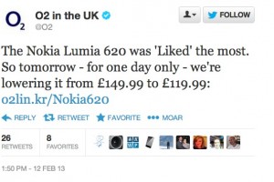 ZOMG! Nokia Lumia 620 for Â£119.99 tomorrow one-day-only-deal with @O2