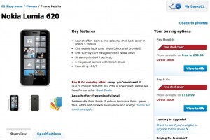 Nokia Lumia 620 sold out on O2 promo, (price back up now, due for 7-day delivery)