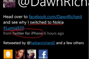 Dawn Richards switching from Lumia, PR people tweeting from iPhone