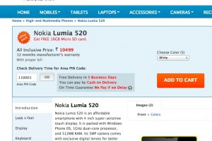 Nokia Lumia 520 available in India, with free 16GB microSD card.