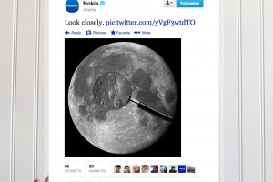 Nokia twitter says to ‘Look Closely’ picturing the moon and magnifying glass