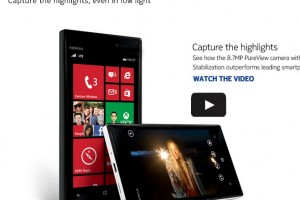 Official Press shot of New Nokia Lumia 928 from Nokia, with views of the side and top (like a curved glass 810)