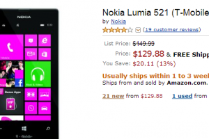 Lumia 521 for $129 on Amazon